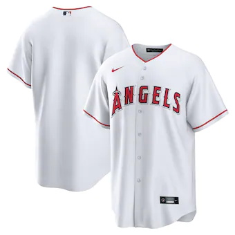 mens nike white los angeles angels home blank replica jerse